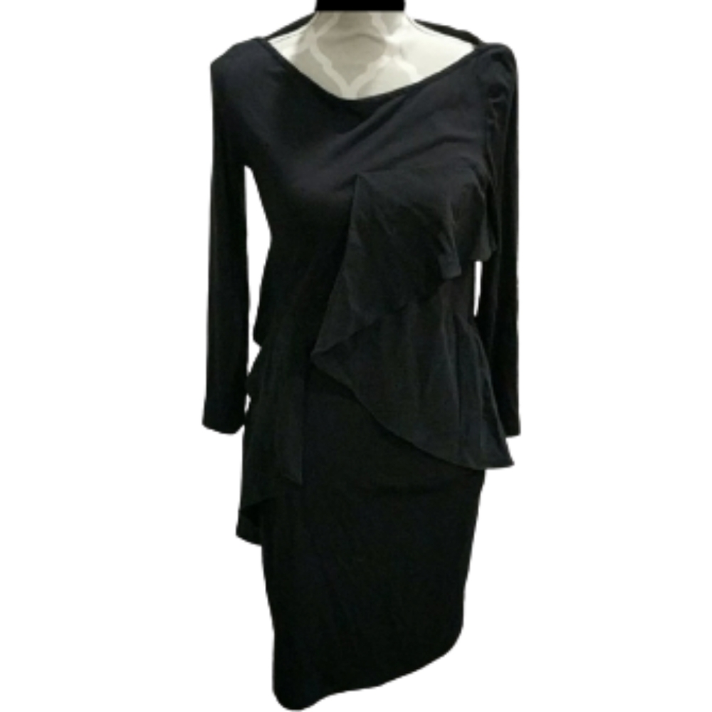 COS Soft black dress with silk ruffles